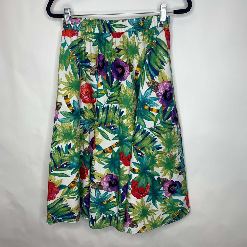 Tumbleweeds Floral Midi Skirt 1/2 Circle Tropical Sz Small